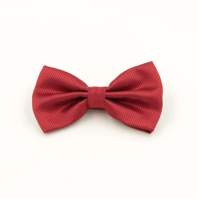 VEEKTIE Father's Day Mens Bowtie Fashion Red Jacquard Plaid Grid  Solid Bow tie Wedding Tuxedo Cravat Vestidos Black Green Navy