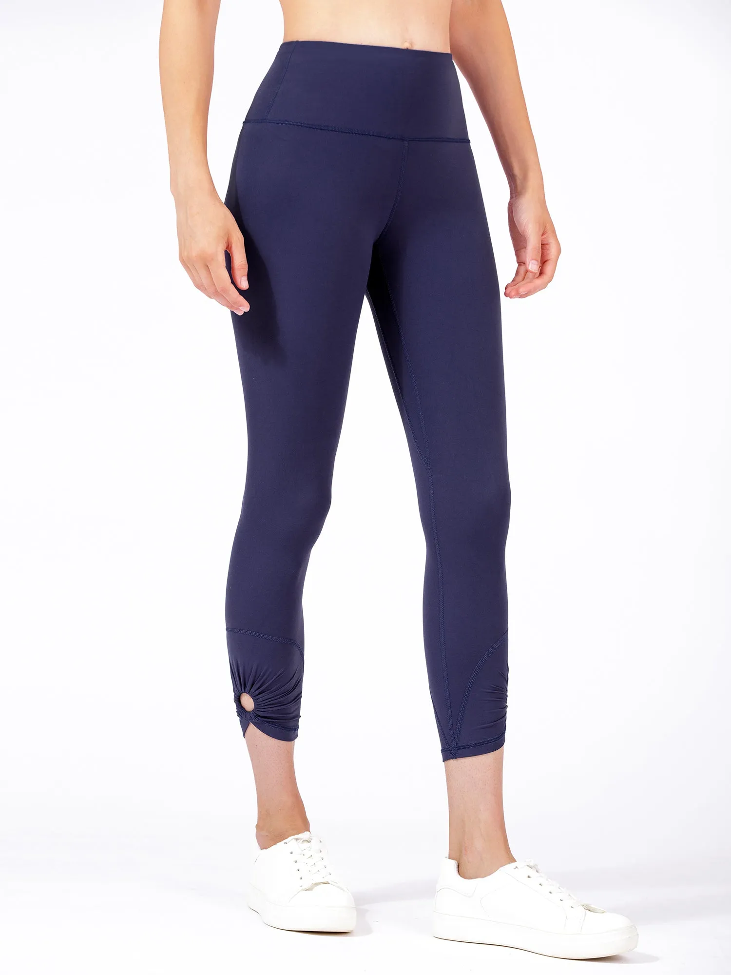 VENUS HIGH WAIST NUDE ANKLE CROPS, IRIS BLUE