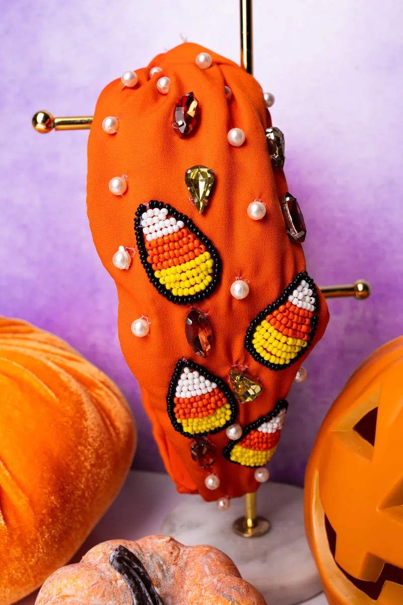Viola Candy Corn Cutie Orange Knotted Headband