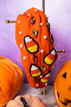 Viola Candy Corn Cutie Orange Knotted Headband