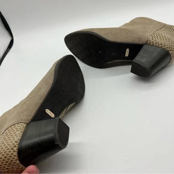 Vionic Bromley Taupe Suede Ankle Booties