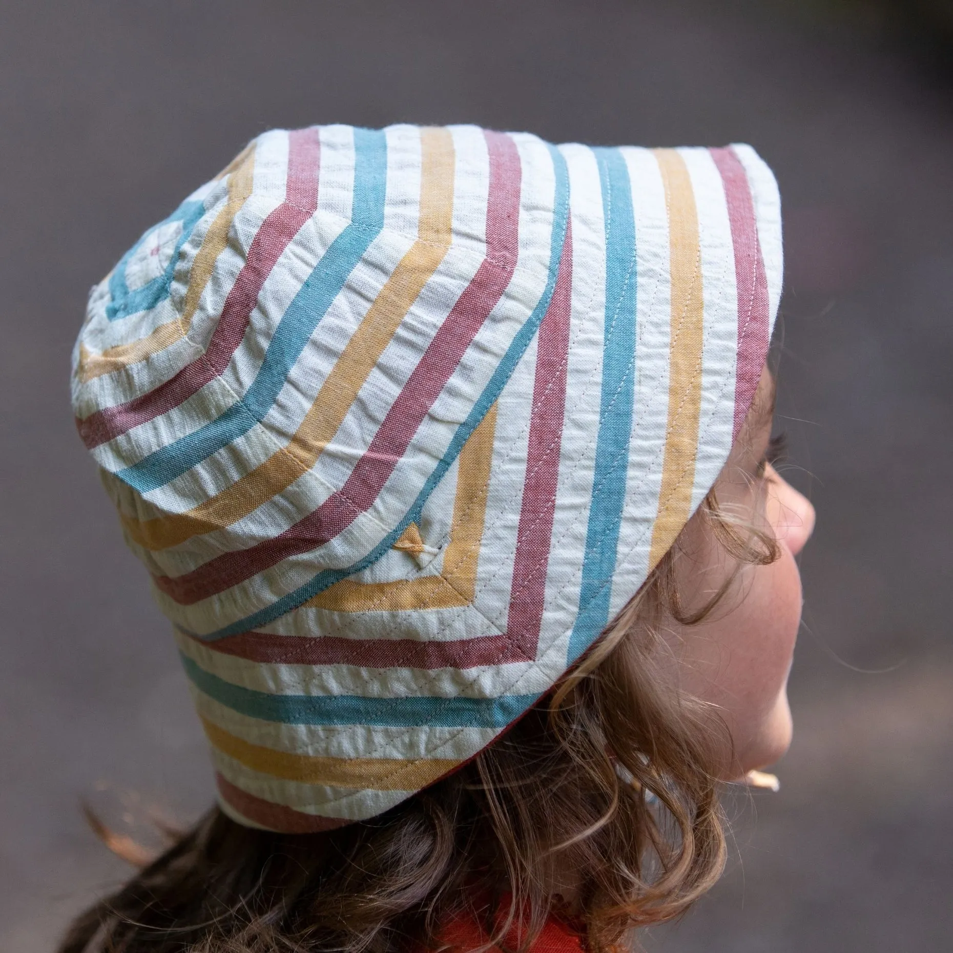 Walnut Striped Reversible Kids Sunhat