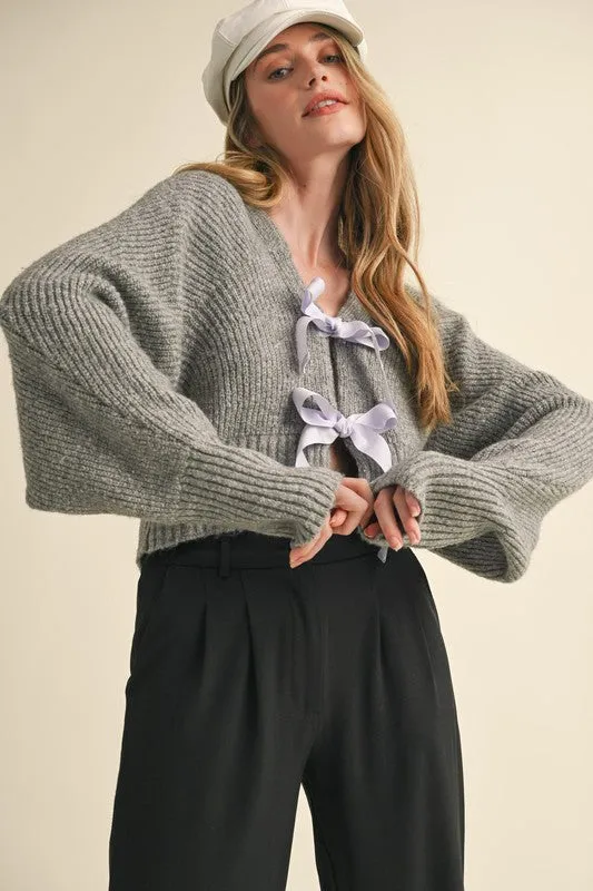 Warm Bliss Bow Tie Cardigan Sweater