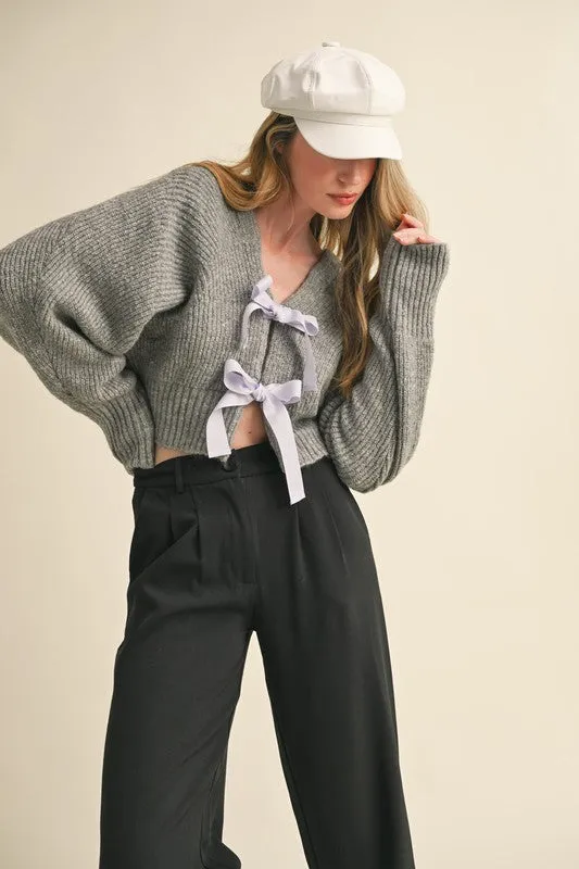 Warm Bliss Bow Tie Cardigan Sweater