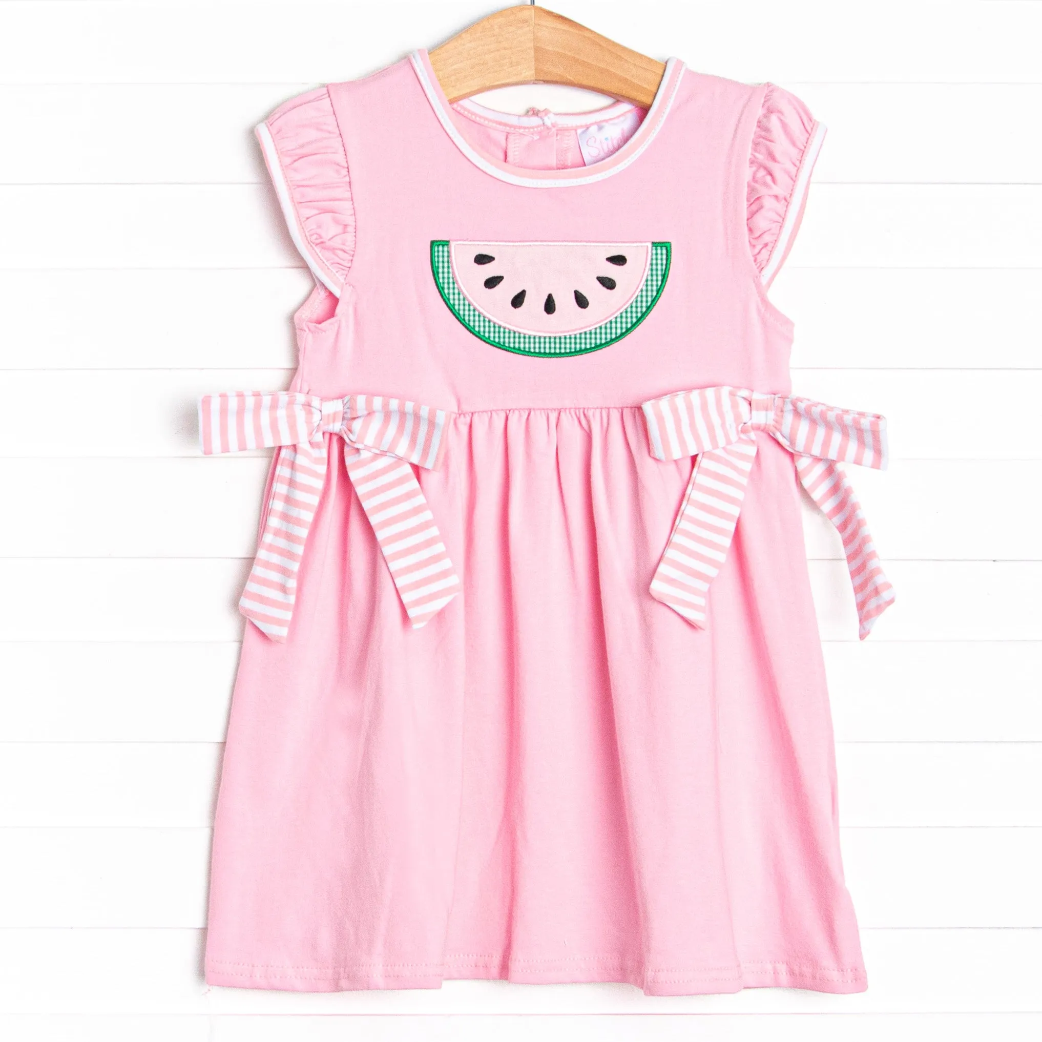 Watermelon Patch Applique Dress, Pink