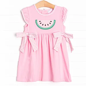 Watermelon Patch Applique Dress, Pink