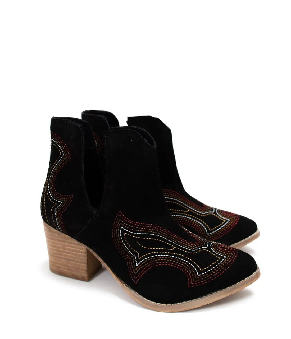 Western Ankle Booties in Black