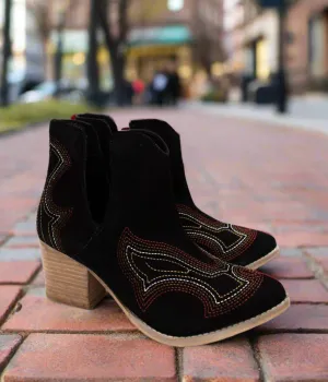 Western Ankle Booties in Black