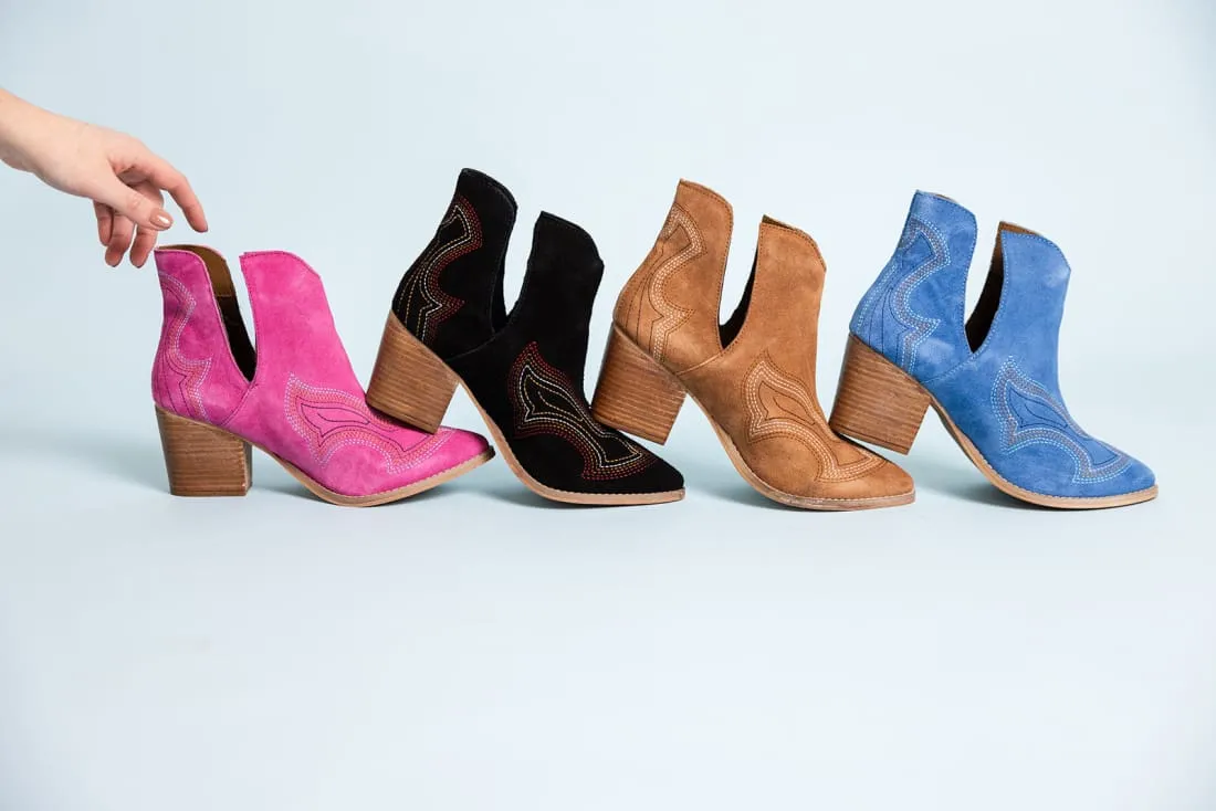 Western Ankle Booties in Black