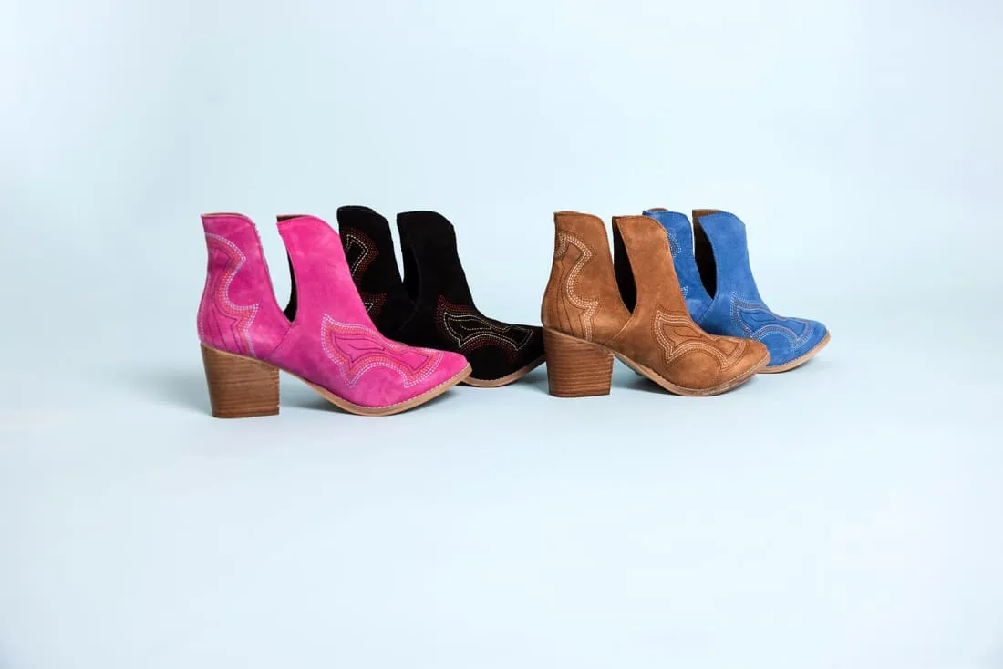 Western Ankle Booties in Black