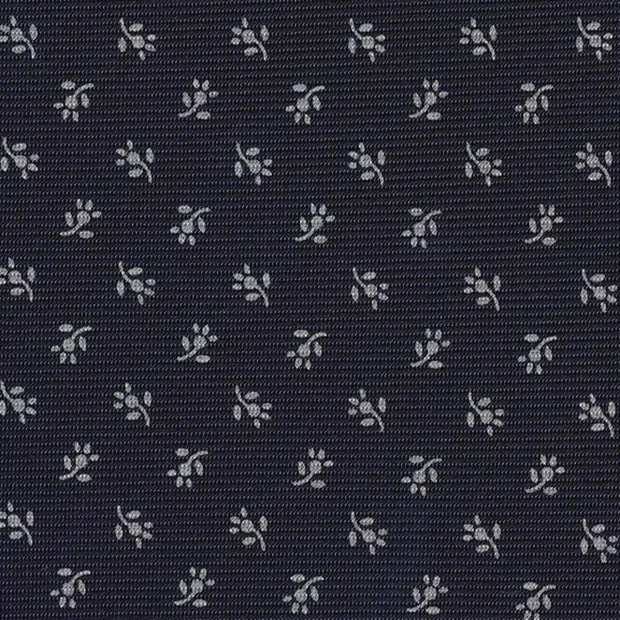 White on Midnight Blue Macclesfield Print Silk Bow Tie #MCBT-426