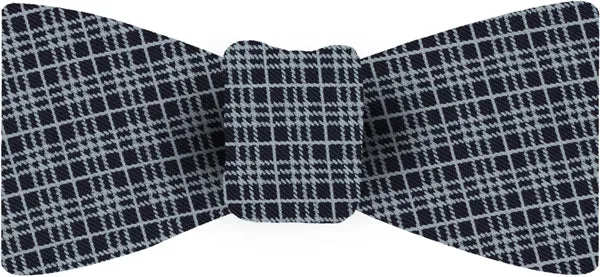 White On Midnight Blue Macclesfield Silk Bow Tie #MCBT-70