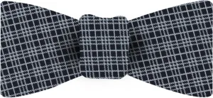 White On Midnight Blue Macclesfield Silk Bow Tie #MCBT-70