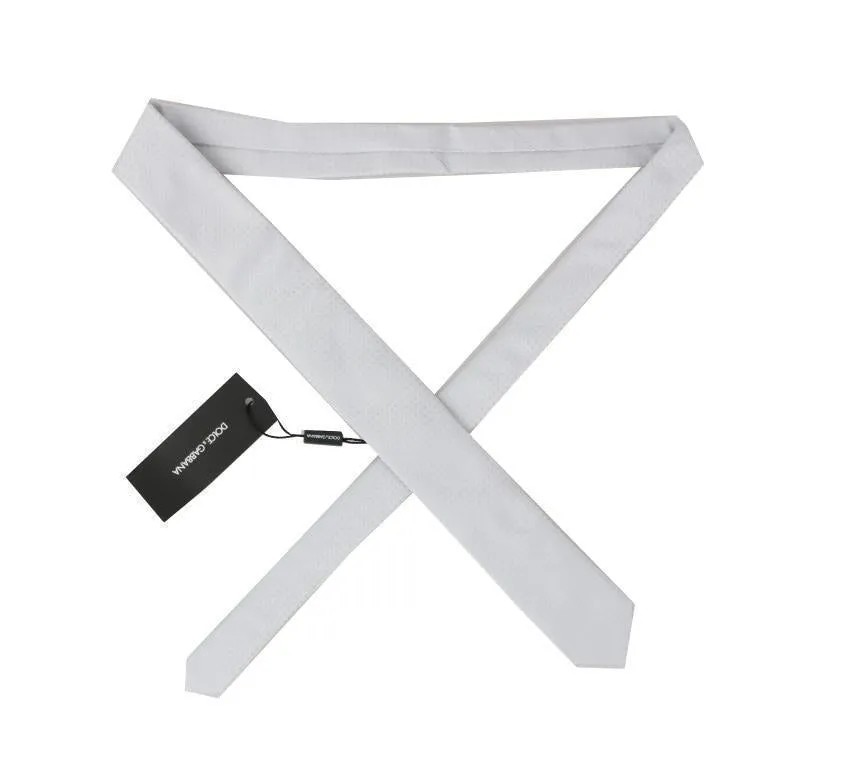White Silk Polka Dot Pattern Tie