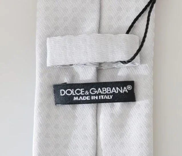 White Silk Polka Dot Pattern Tie