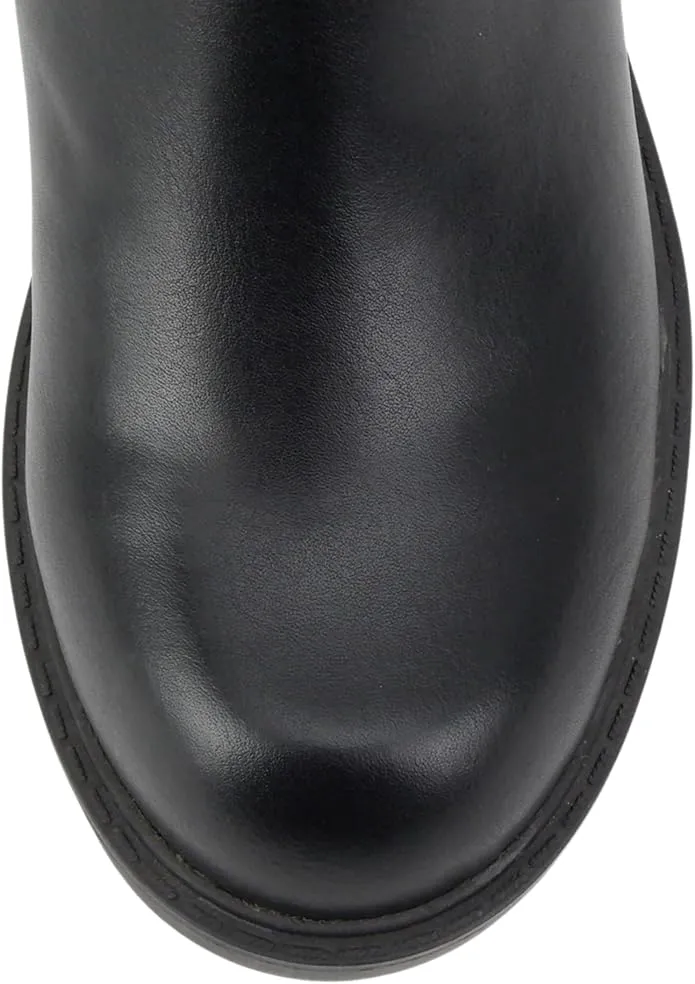 Wisely Women's Round Toe Lug Sole Low Heel Ankle Boot
