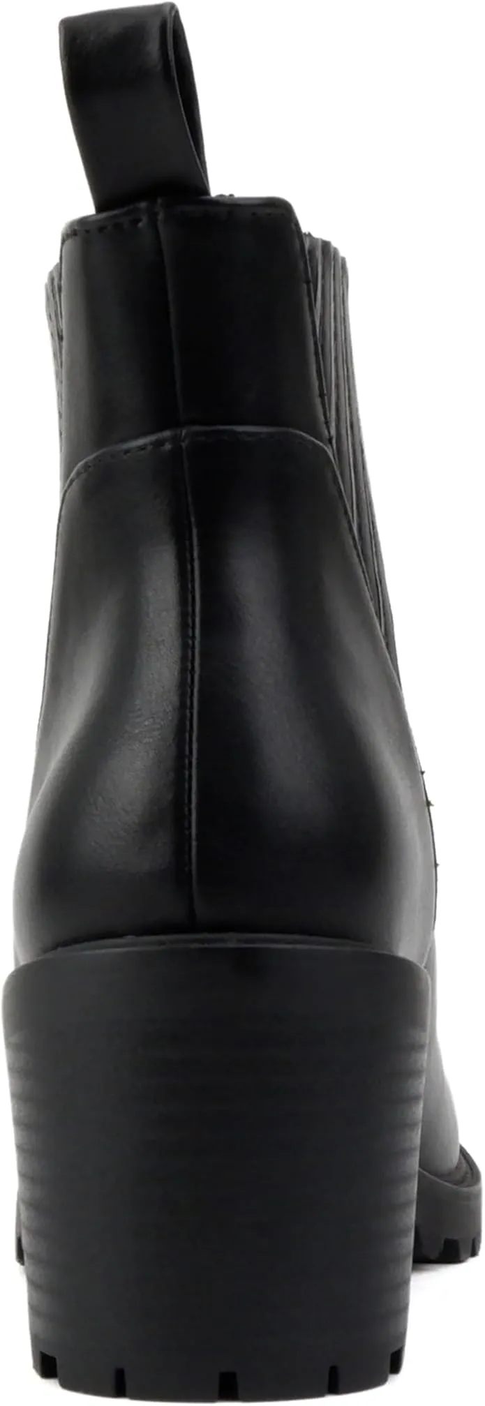 Wisely Women's Round Toe Lug Sole Low Heel Ankle Boot