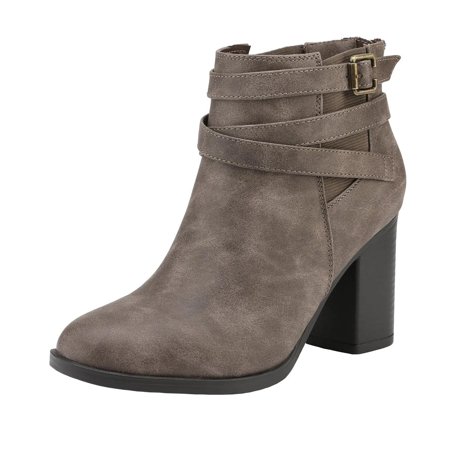 Womens Chunky High Heel Ankle Booties