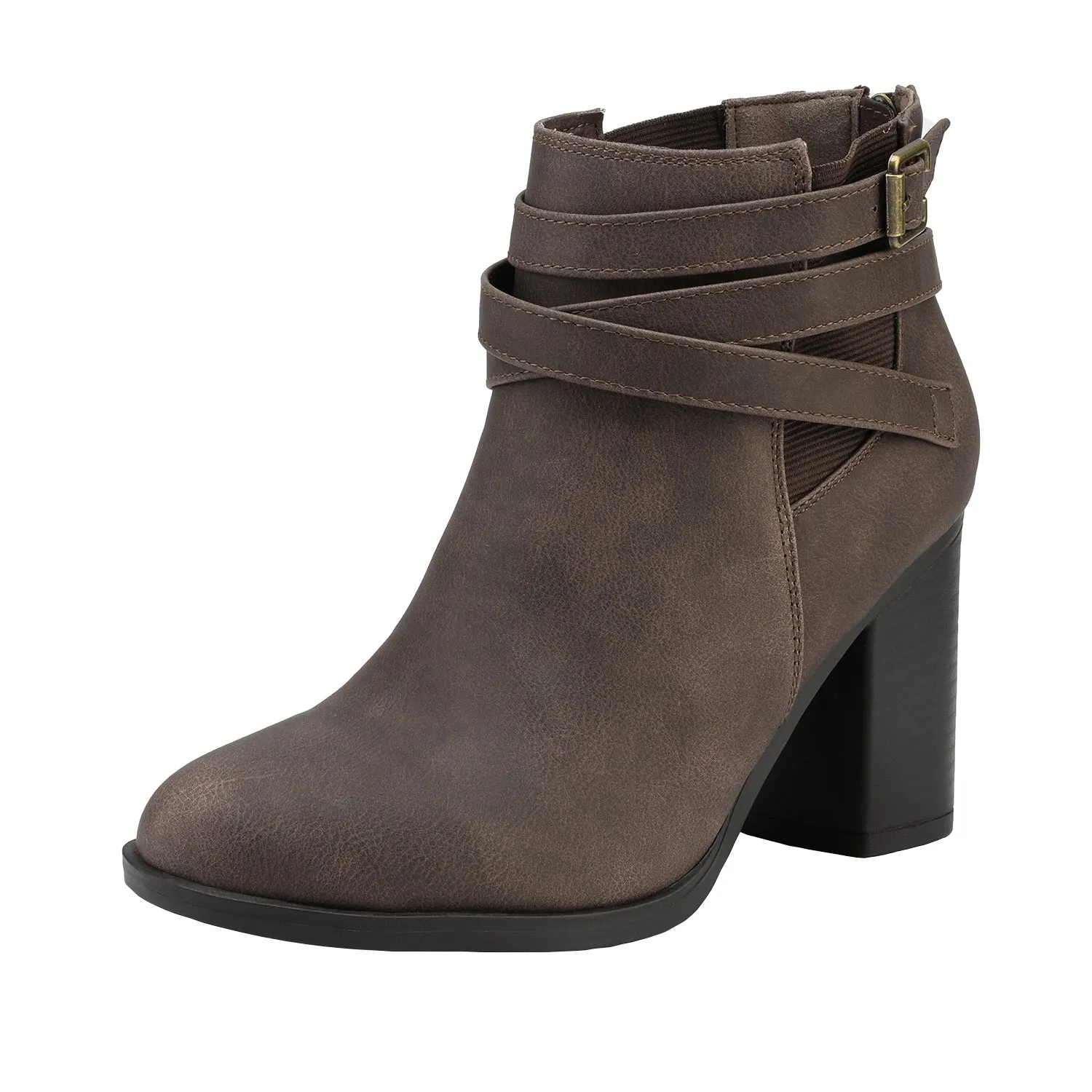 Womens Chunky High Heel Ankle Booties