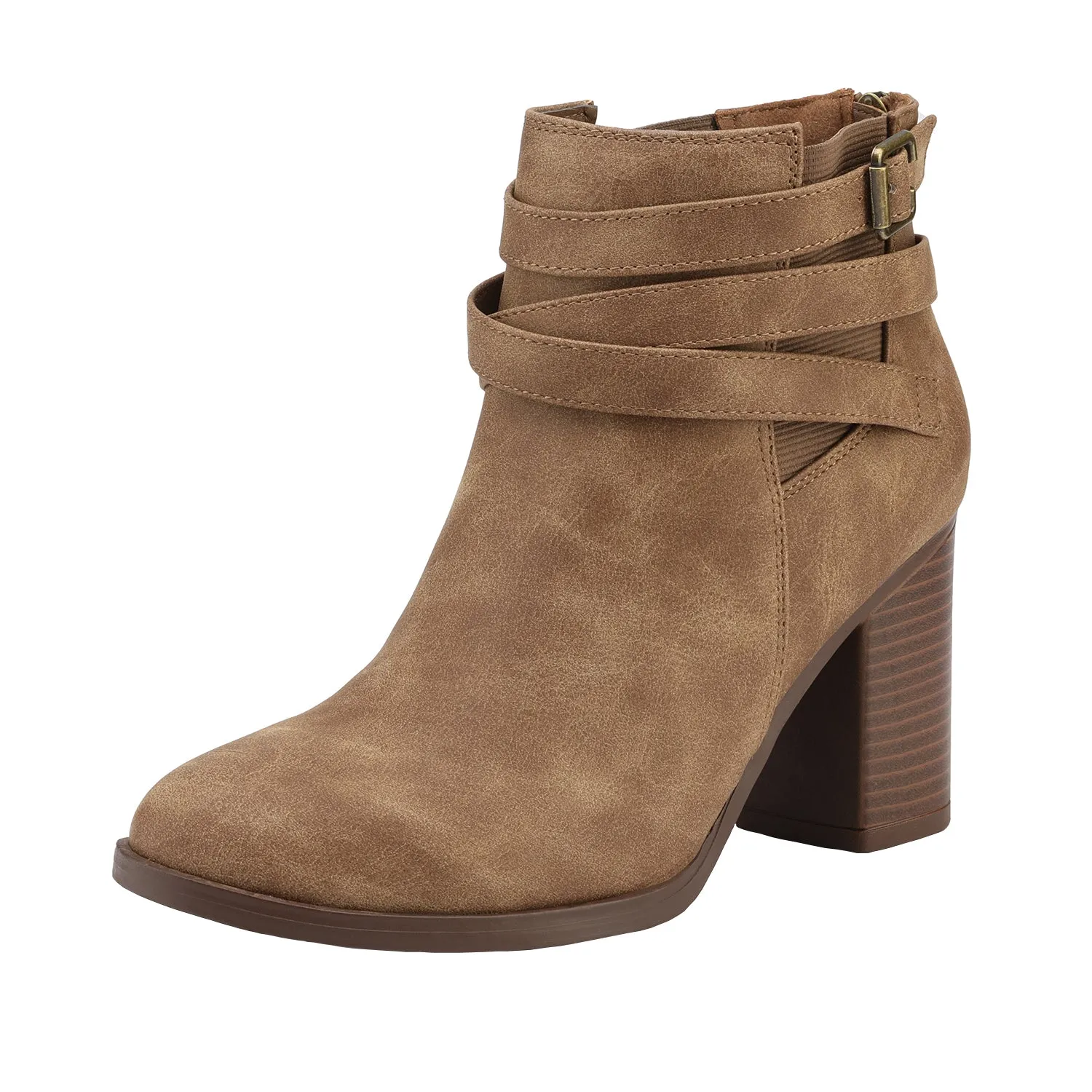 Womens Chunky High Heel Ankle Booties