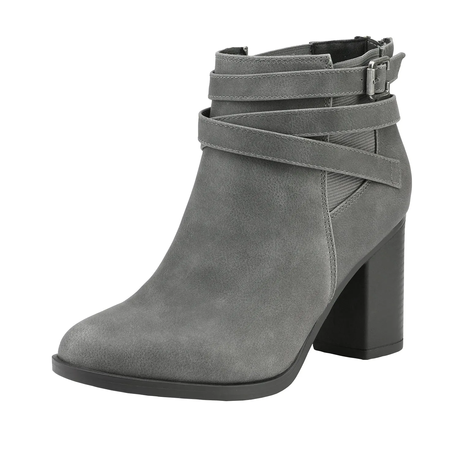 Womens Chunky High Heel Ankle Booties