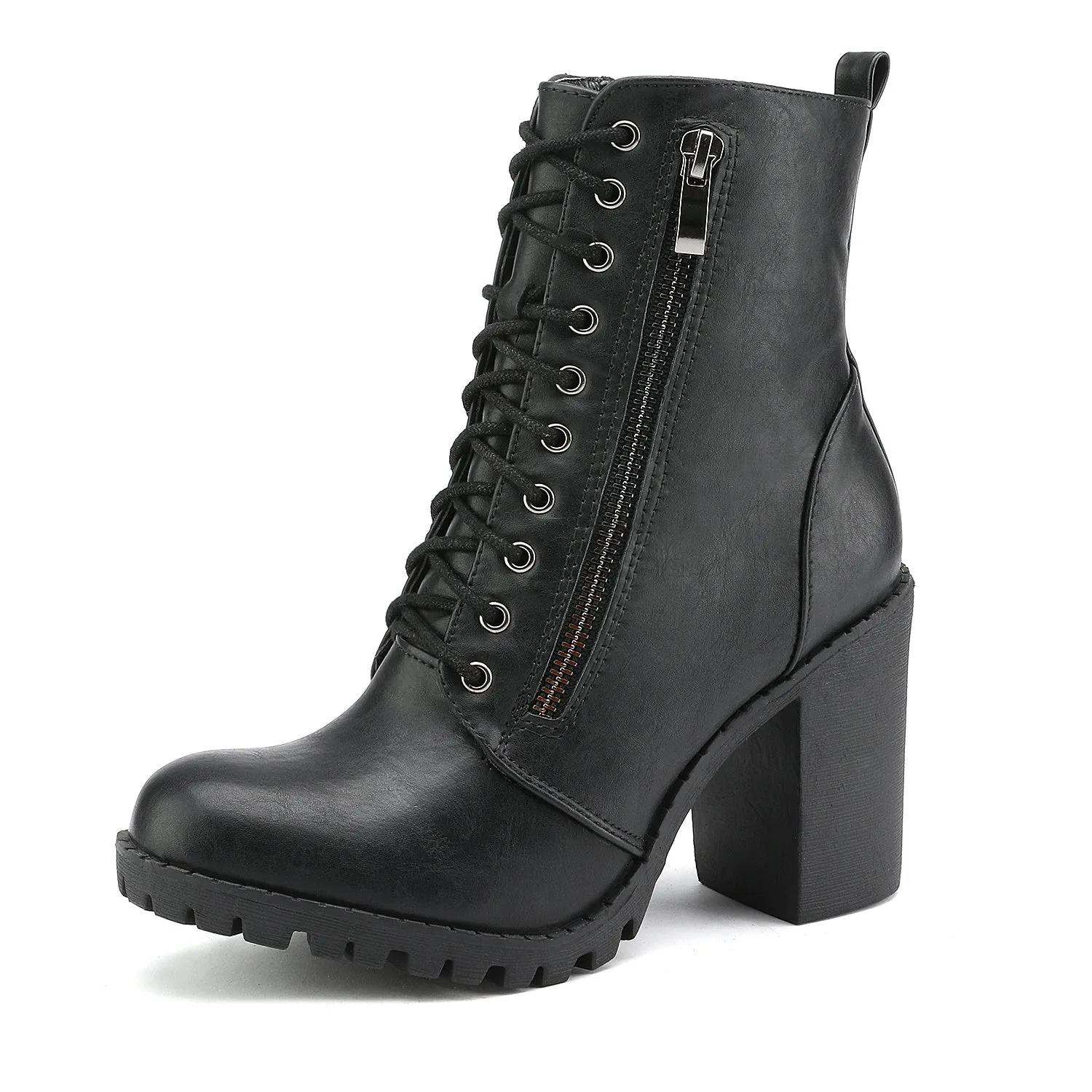 Womens Fashionable Chunky Heel Ankle Booties