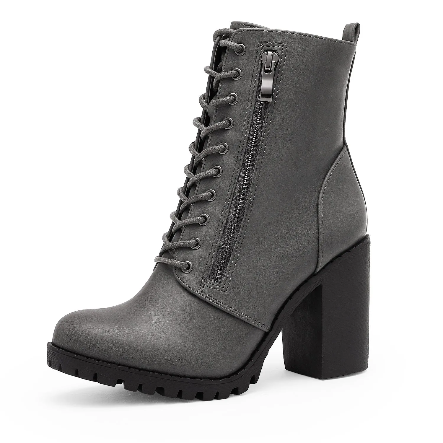 Womens Fashionable Chunky Heel Ankle Booties