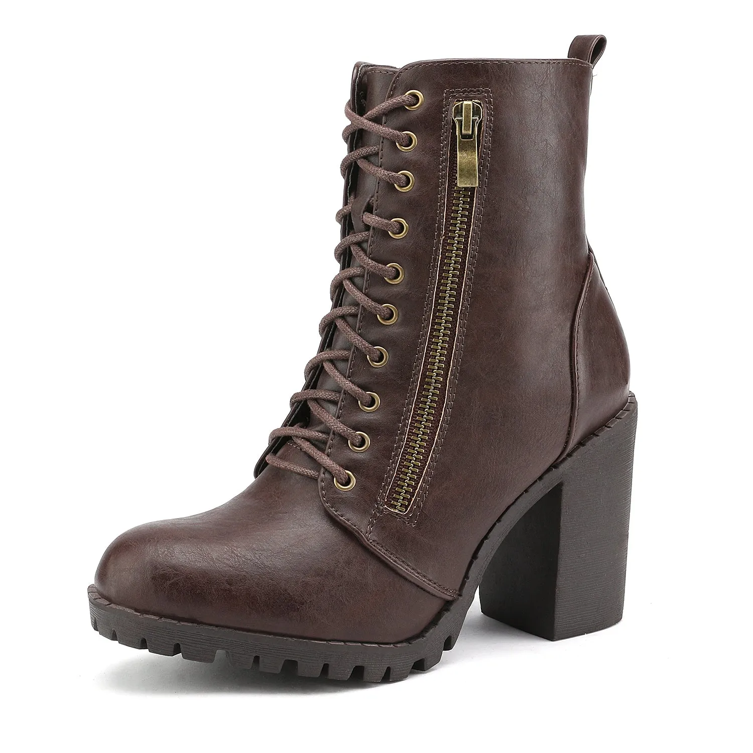 Womens Fashionable Chunky Heel Ankle Booties