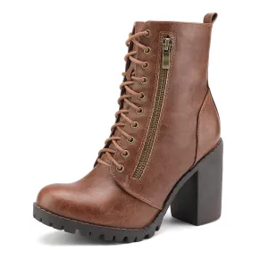 Womens Fashionable Chunky Heel Ankle Booties