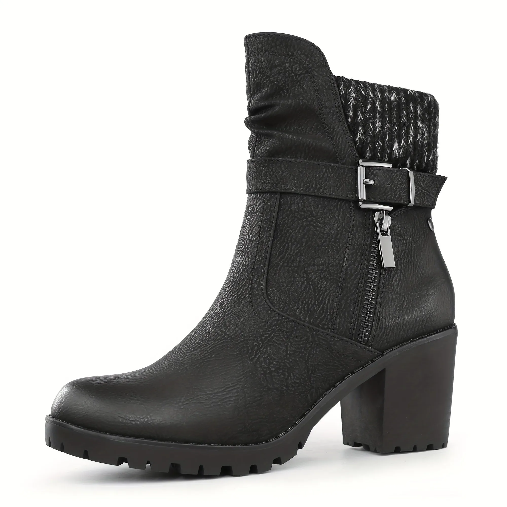 Womens Stylish Chunky Heel Ankle Booties  Versatile Comfortable AllSeason