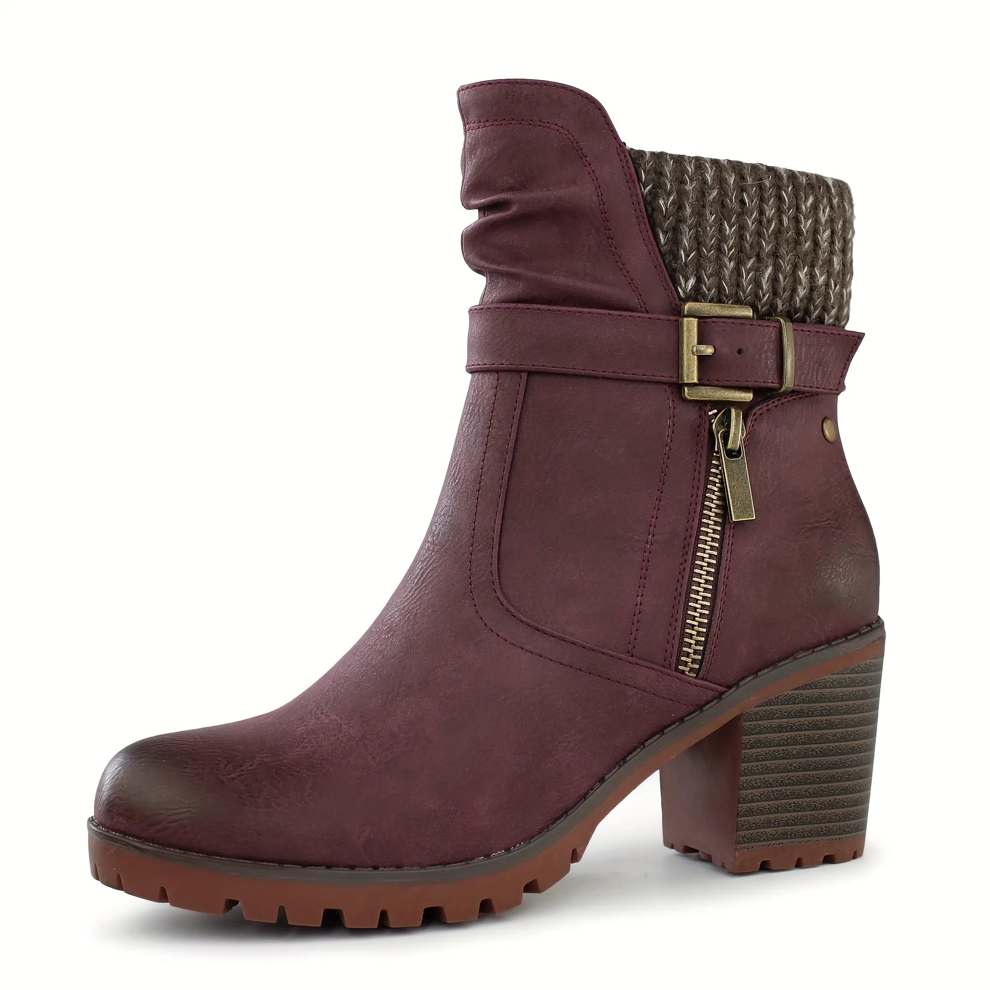Womens Stylish Chunky Heel Ankle Booties  Versatile Comfortable AllSeason