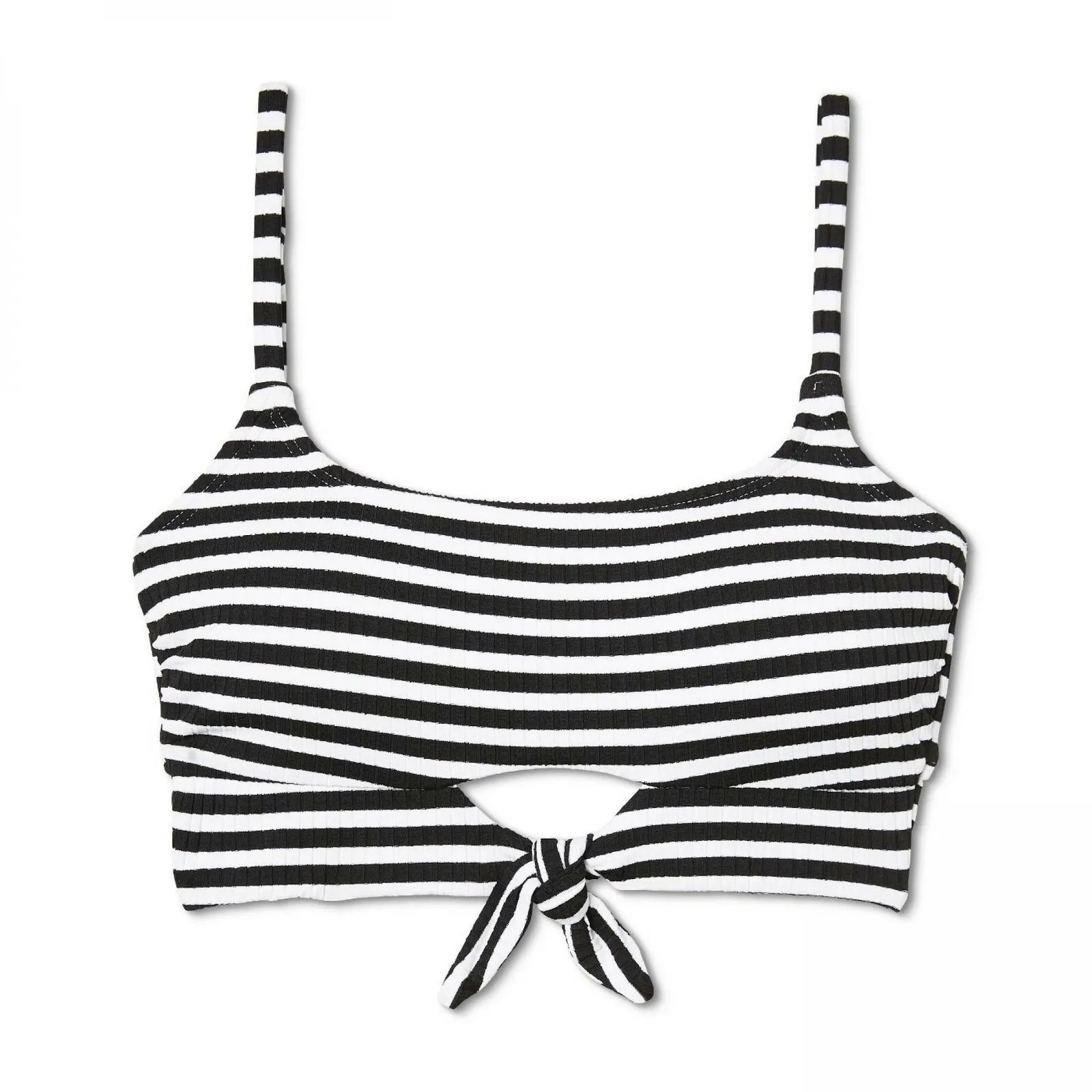 Xhilaration Women's Textured Front Tie Bralette Bikini Swim Top