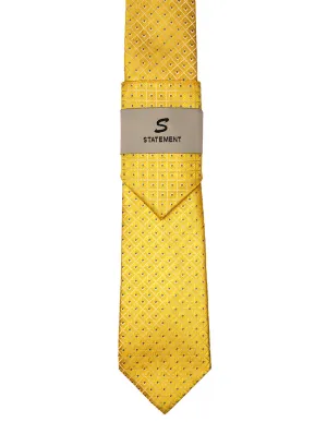 YELLOW DOT  PC TIE & HANKIE SET