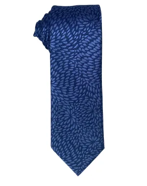 Zenio Geo Floral Slim Tie - Blue