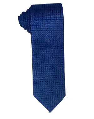 Zenio Geometric Slim Tie - Blue