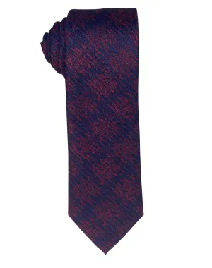 Zenio Geometric Slim Tie - Burgundy & Navy
