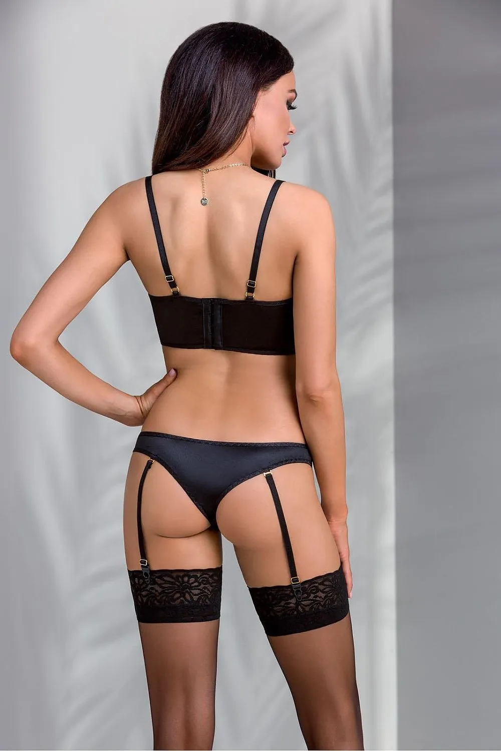 Zest of Fashion Women's Lingerie Lace Polyester Nightwear Set with Garter & Underwire Bra